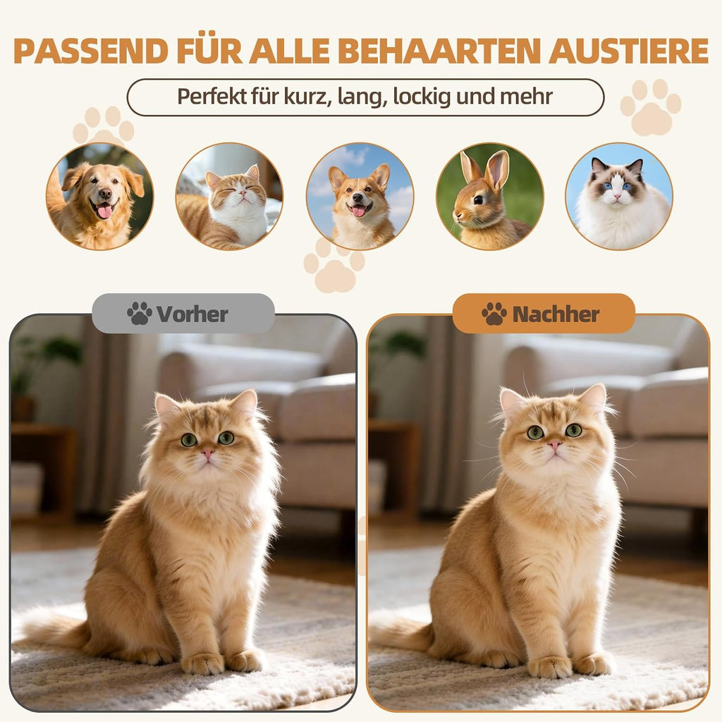 2in1 Dampfreiniger Katzenbürste Unterwollentferner USB Tierpflege