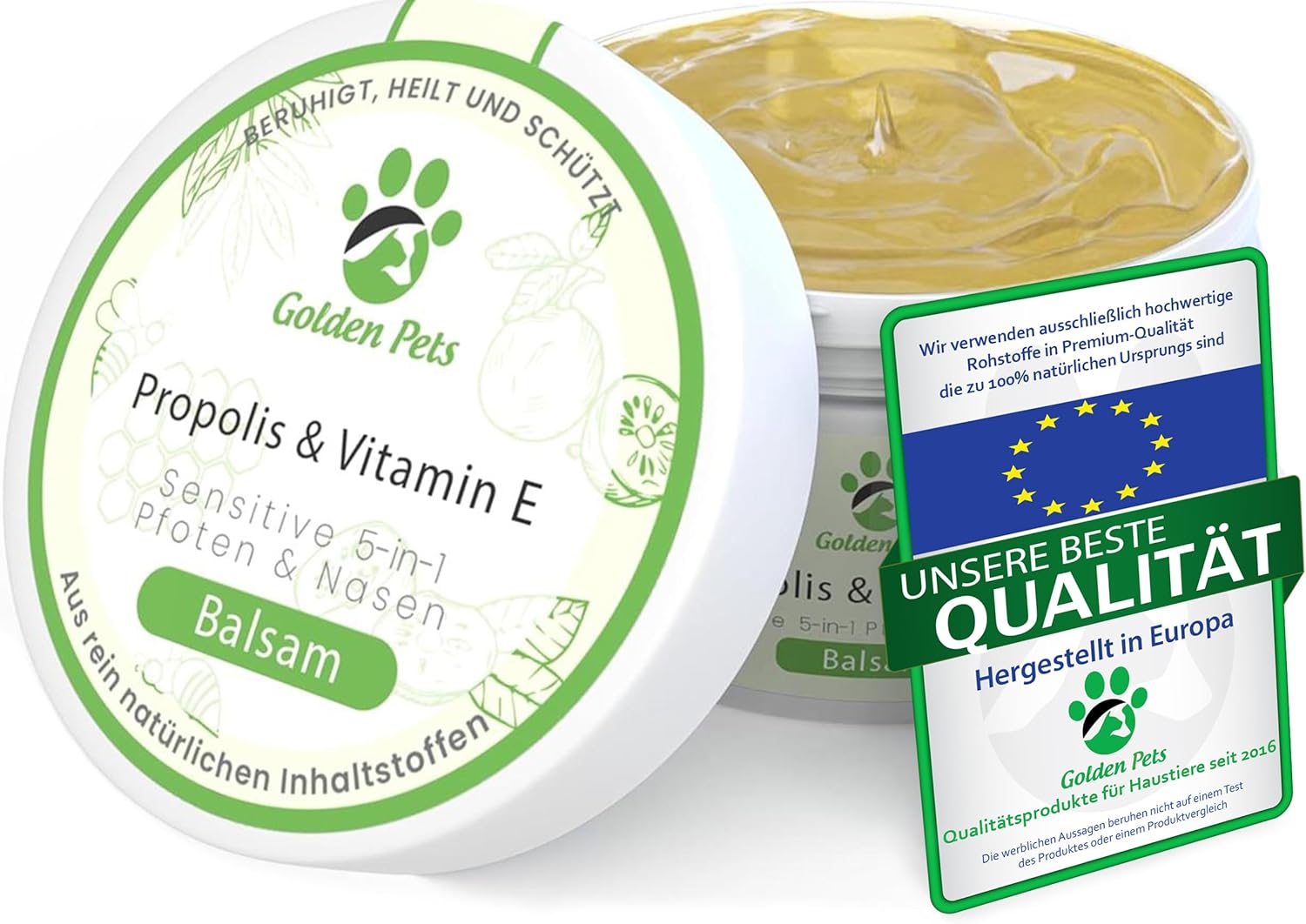 Golden Pets Pfotenbalsam Stick mit Propolis und Avocado - Nasenschutz