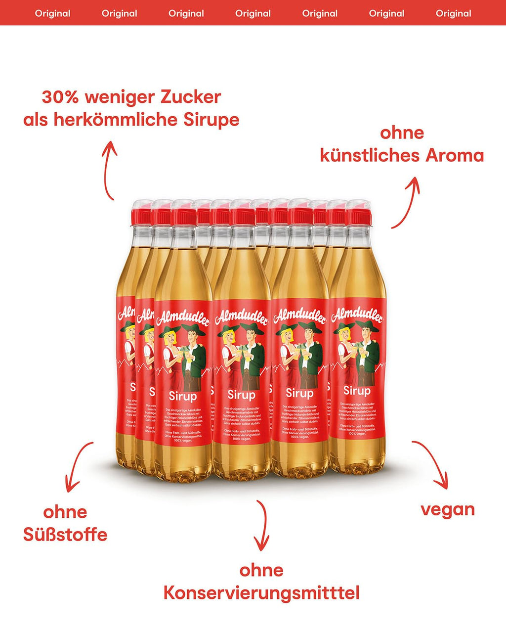 Almdudler Alpenkraeuter Sirup Flasche - Getraenkesirup