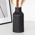 Keramikvase 20 cm matt weiss rund - Moderne Boho Deko fuer Pampasgras