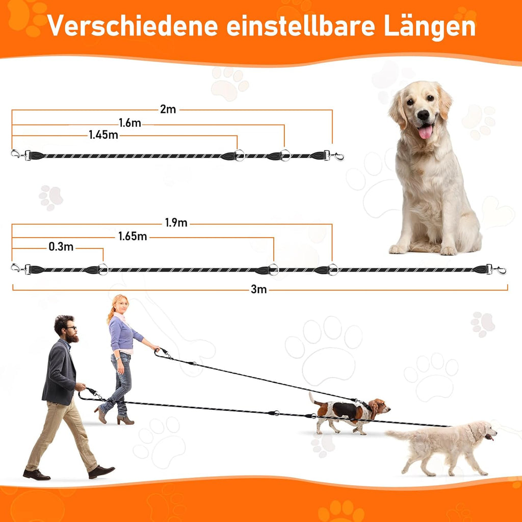 Aystkniet verstellbare Hundeleine 12 mm Nylon reflektierend 2m-3m