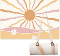 LARUTAN Strand- und Picknickdecke 200 x 200 cm wasserdicht mit Tragegurt 200cm-3