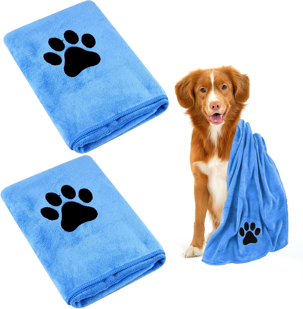 Hundehandtuch Mikrofaser 75x35 cm, 2er Set, extra saugfaehig, 35cm-50cm