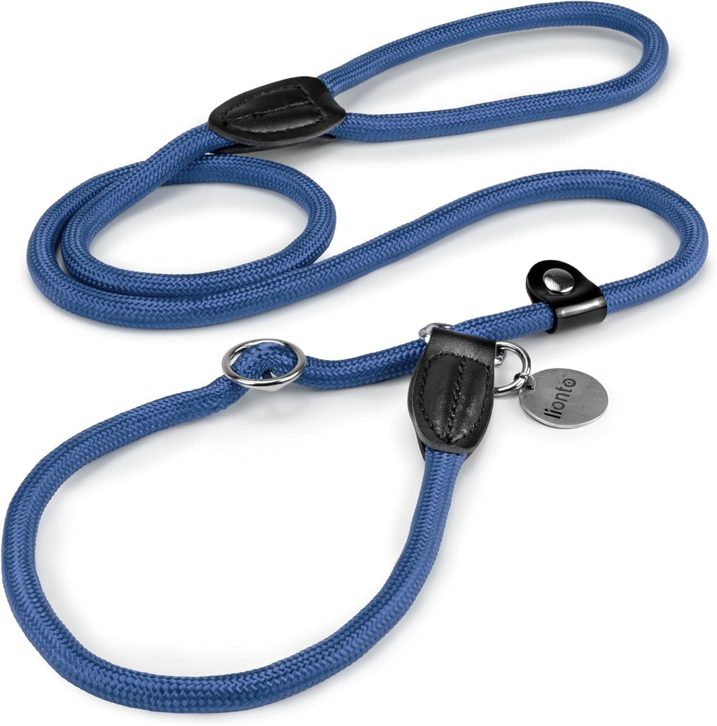 Lionto Retrieverleine vegan braun 120cm-170cm mit Zugstopp wetterfest