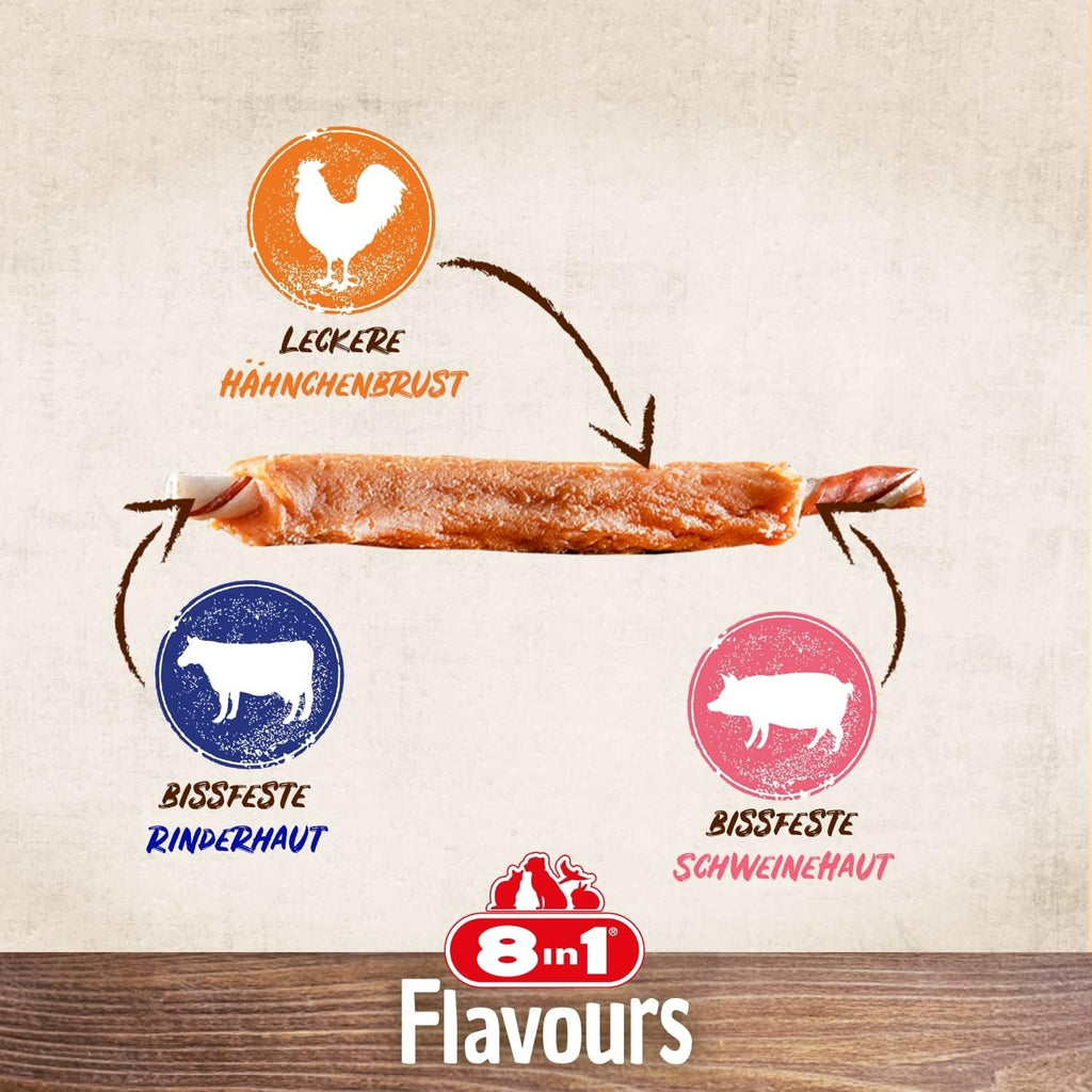 8in1 Hunde Kaustangen Triple Flavour Beutel 3er Pack