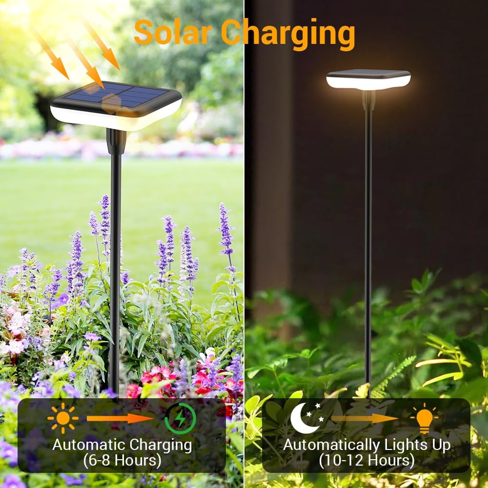 4er LED Solarlampen fuer Garten Aussen IP65 34 lm Warmweiss 1000mAh Wasserdicht