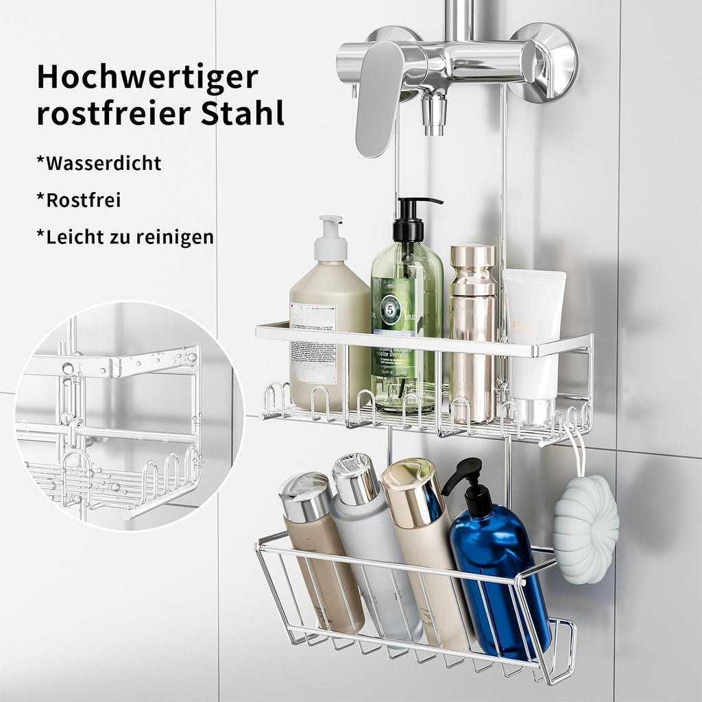 Haengende Duschablage ohne Bohren Silber Duschregal Ablage Bad