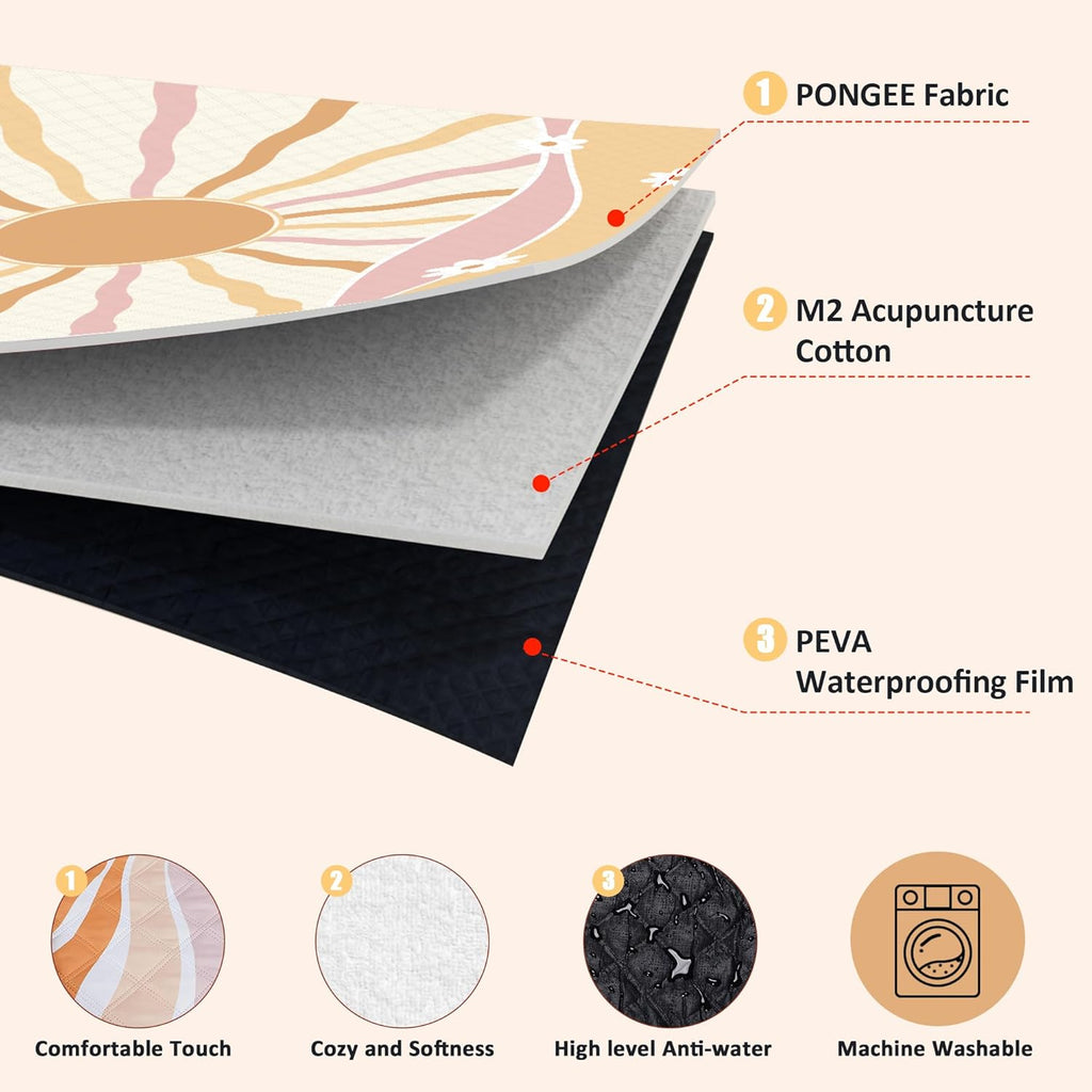 LARUTAN Strand- und Picknickdecke 200 x 200 cm wasserdicht mit Tragegurt 200cm-3