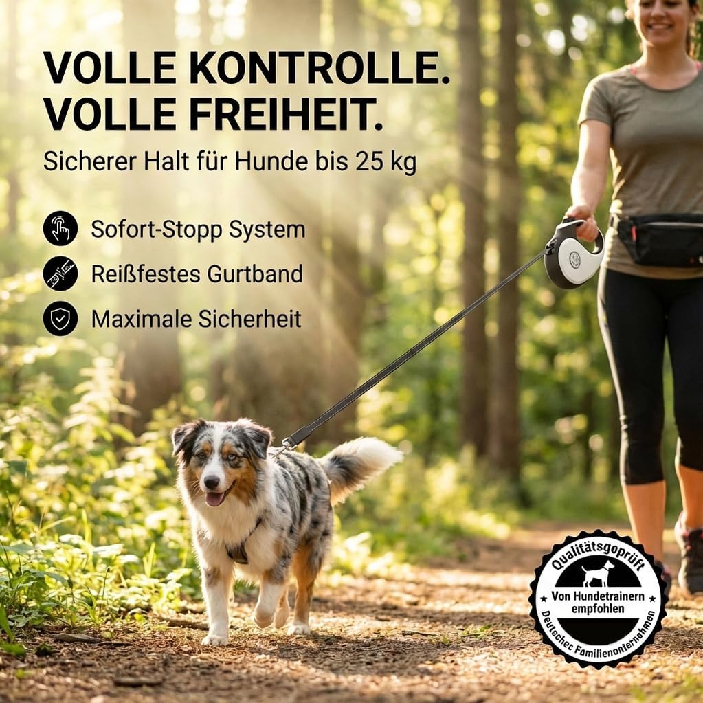 HUND IST KOeNIG ausziehbare Hundeleine 5m-8m bis robuster Griff