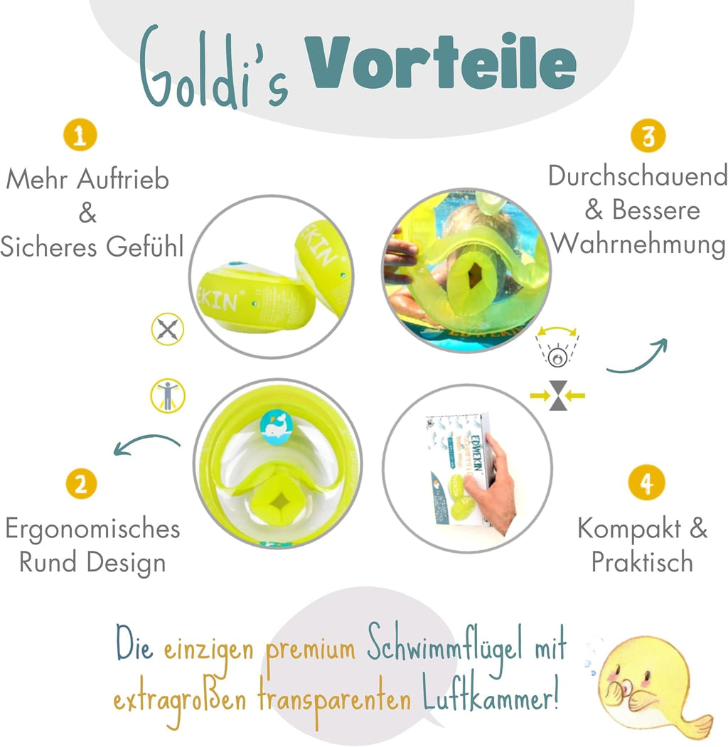 EDWEKIN Schwimmfluegel Kinder 1-6 Jahre TUeV/GS BPA-frei Groesse