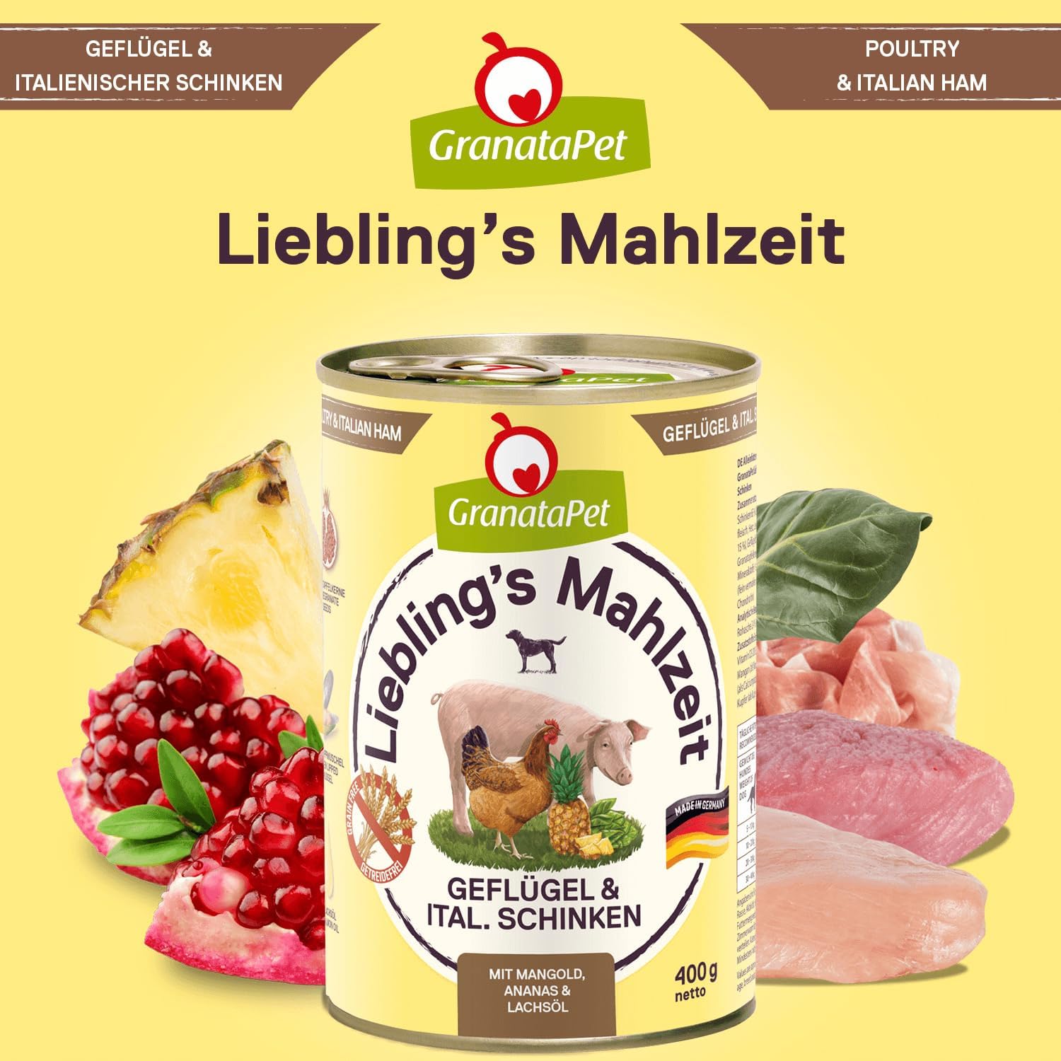 GranataPet Liebling's Mahlzeit Lamm & Kartoffel Nassfutter fuer Hunde