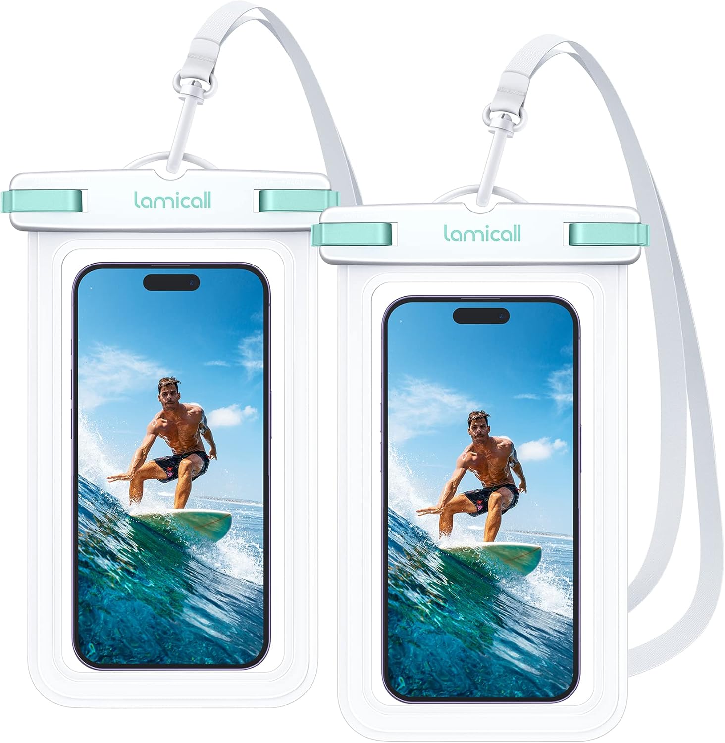 Lamicall IPX8 wasserdichte Handytasche 2er Set bis 7" fuer iPhone 17-13 Pro Max S
