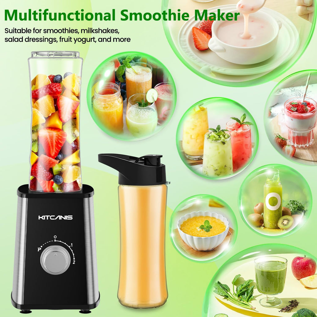 Smoothie Maker Standmixer 800 W mit 2 x Flaschen, Mixgeraet