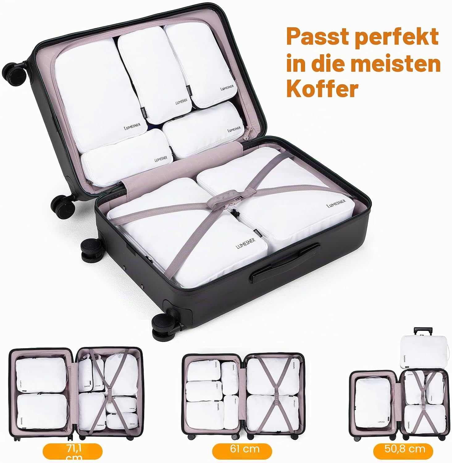 Koffer Organizer Set 8-teilig Packtaschen Packing Cubes Reise Zubehoer