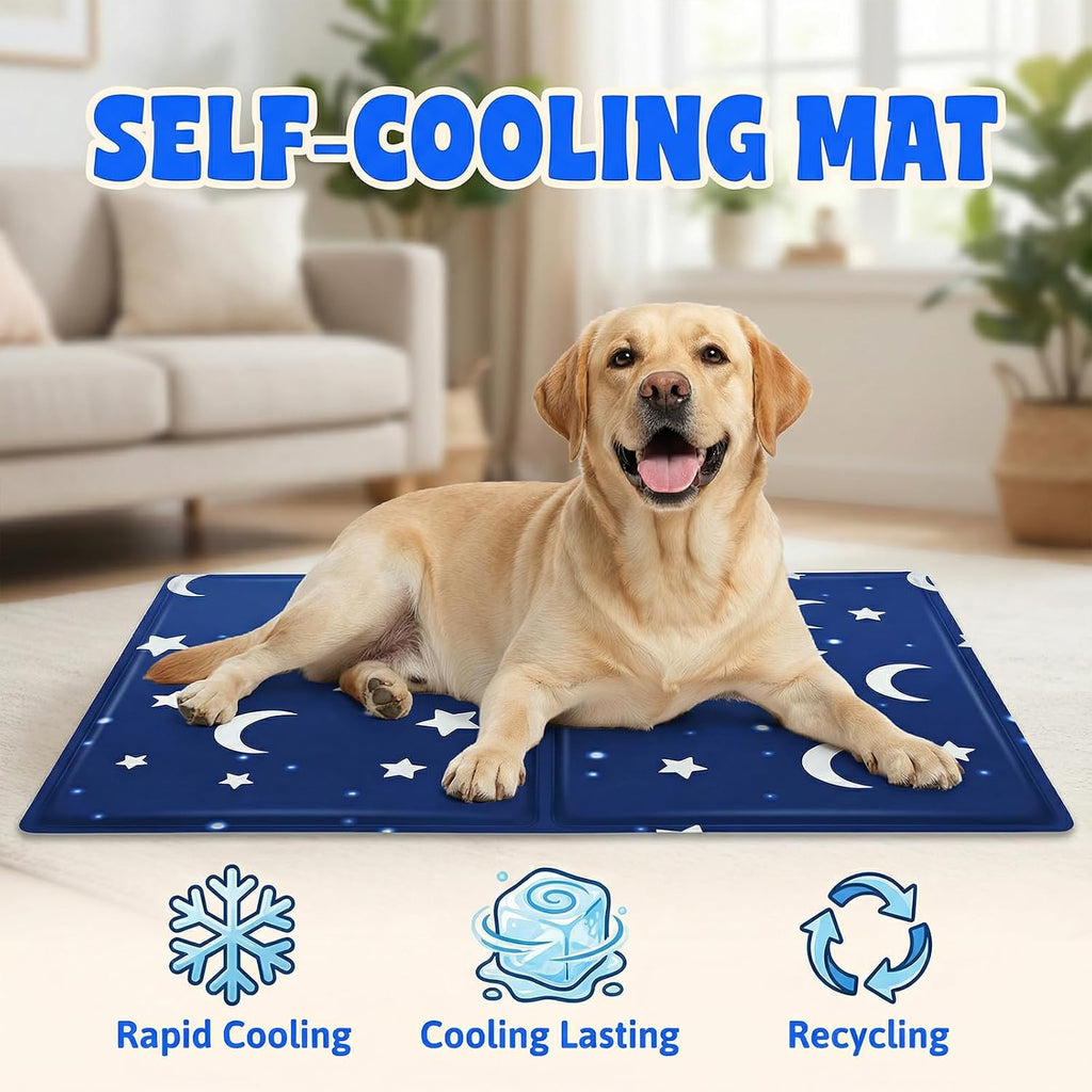 Qoosea Kuehlmatte fuer Hunde Katzen 50x65 cm selbstkuehlend faltbar Gel