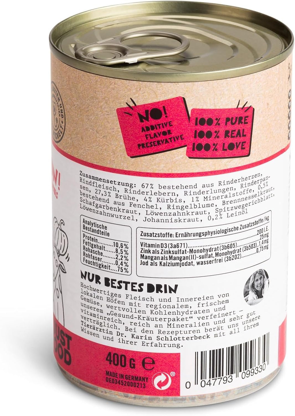 Dogs’n Tiger Adult Nassfutter Huhn 67% Fleisch 6x400g Mahlzeit versch