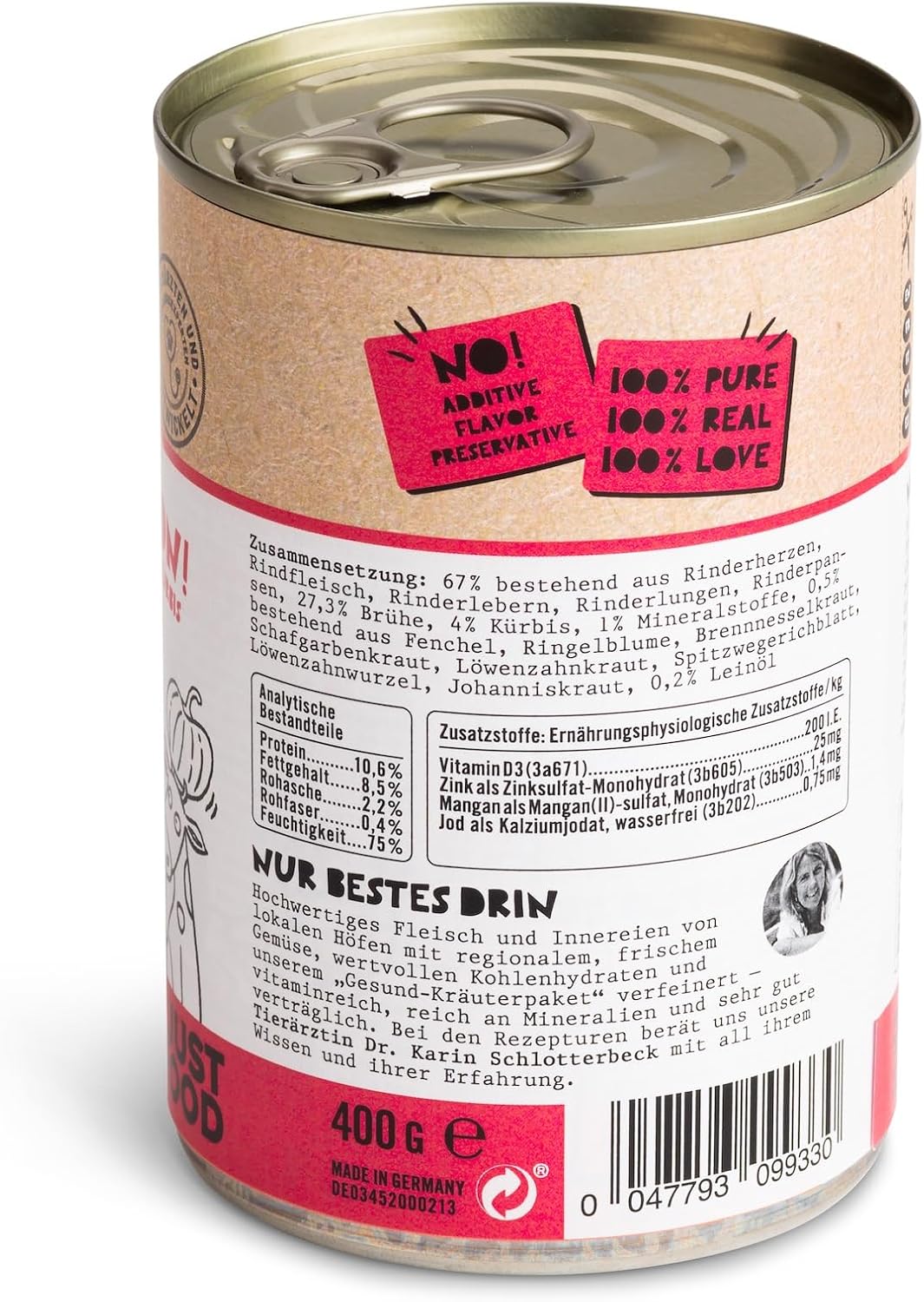 Dogs’n Tiger Adult Nassfutter Huhn 67% Fleisch 6x400g Mahlzeit versch