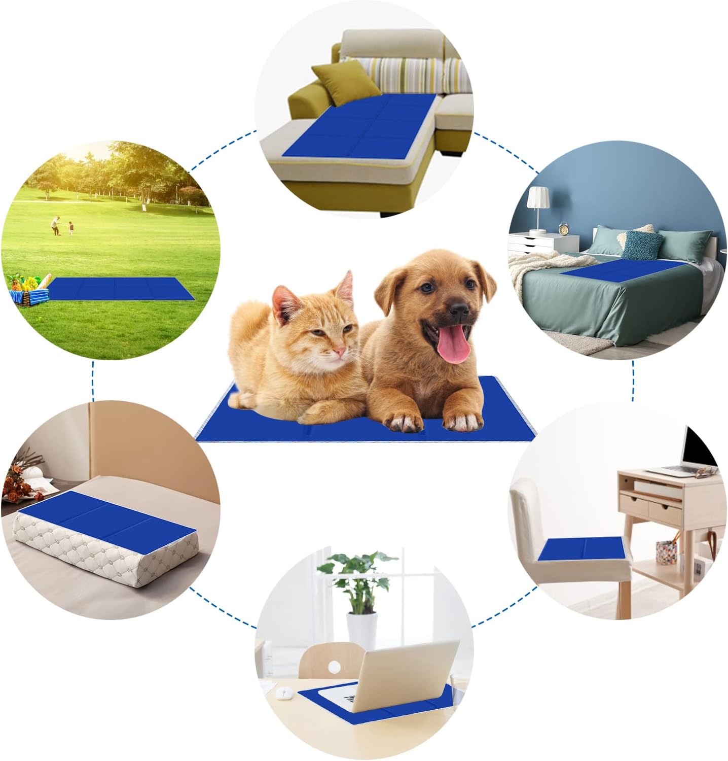 GENERAL ARMOR Gel Kuehlmatte 140×70 cm Selbstkuehlendes Kuehlkissen fuer Hunde Katze