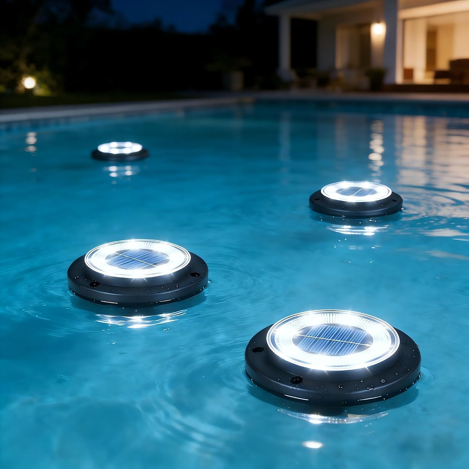 Flacchi Solar Bodenleuchten Aussen 8 LEDs Warmweiss 8 Stueck wasserdicht Garten