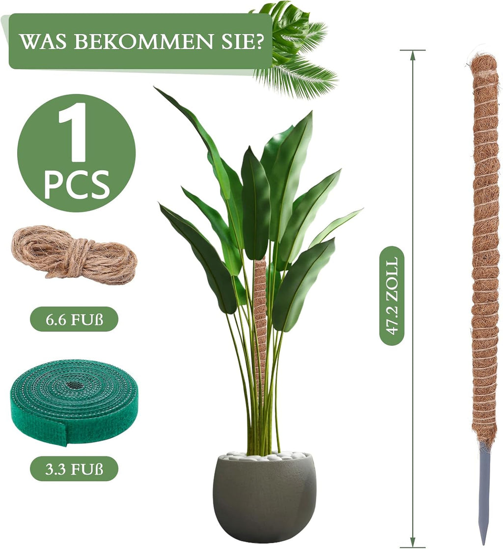 Monstera Moosstab 120 cm Kokosfaser biegsame Rankhilfe Pflanzenstuetze