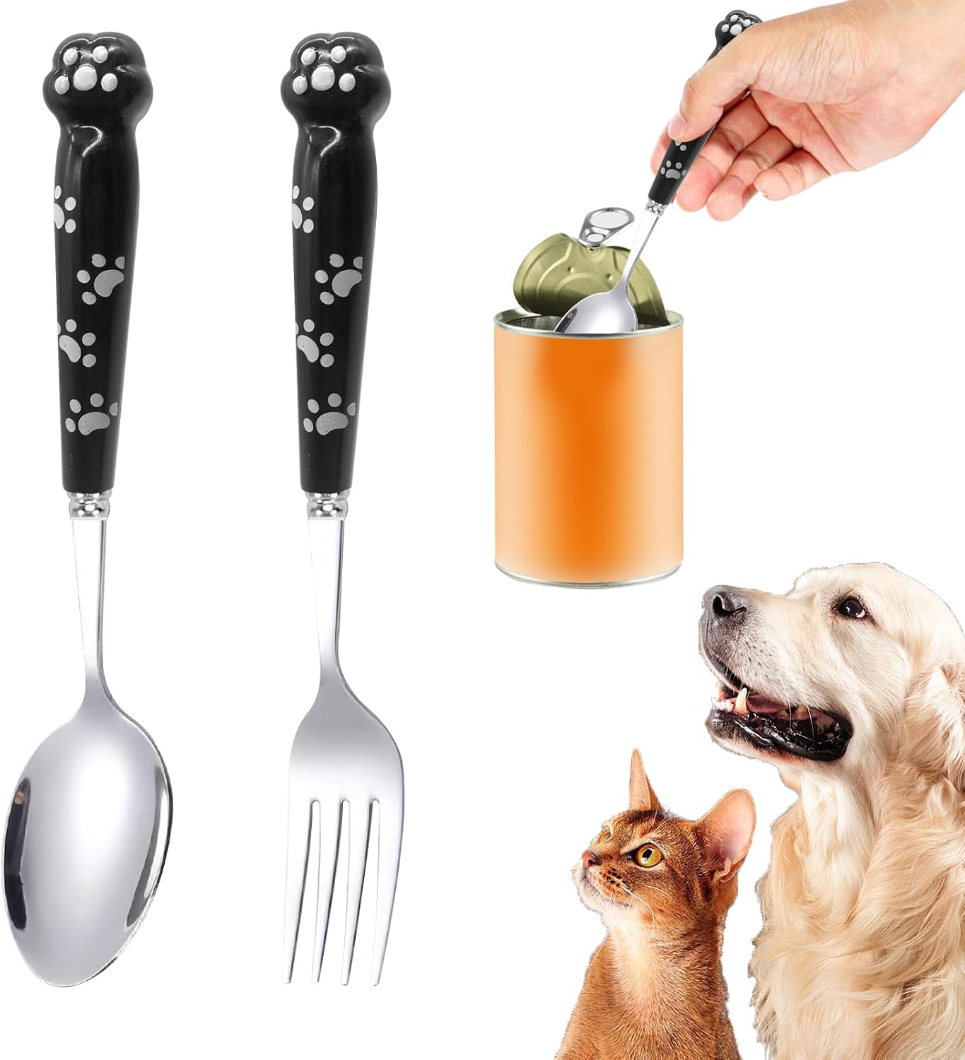 Futternapf Löffel Edelstahl 19,5 cm für Nassfutter Katze Hund