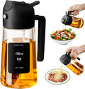 2in1 Oelsprueher Glas 470 ml schwarz fuer Kochen Grill Heissluftfritteuse