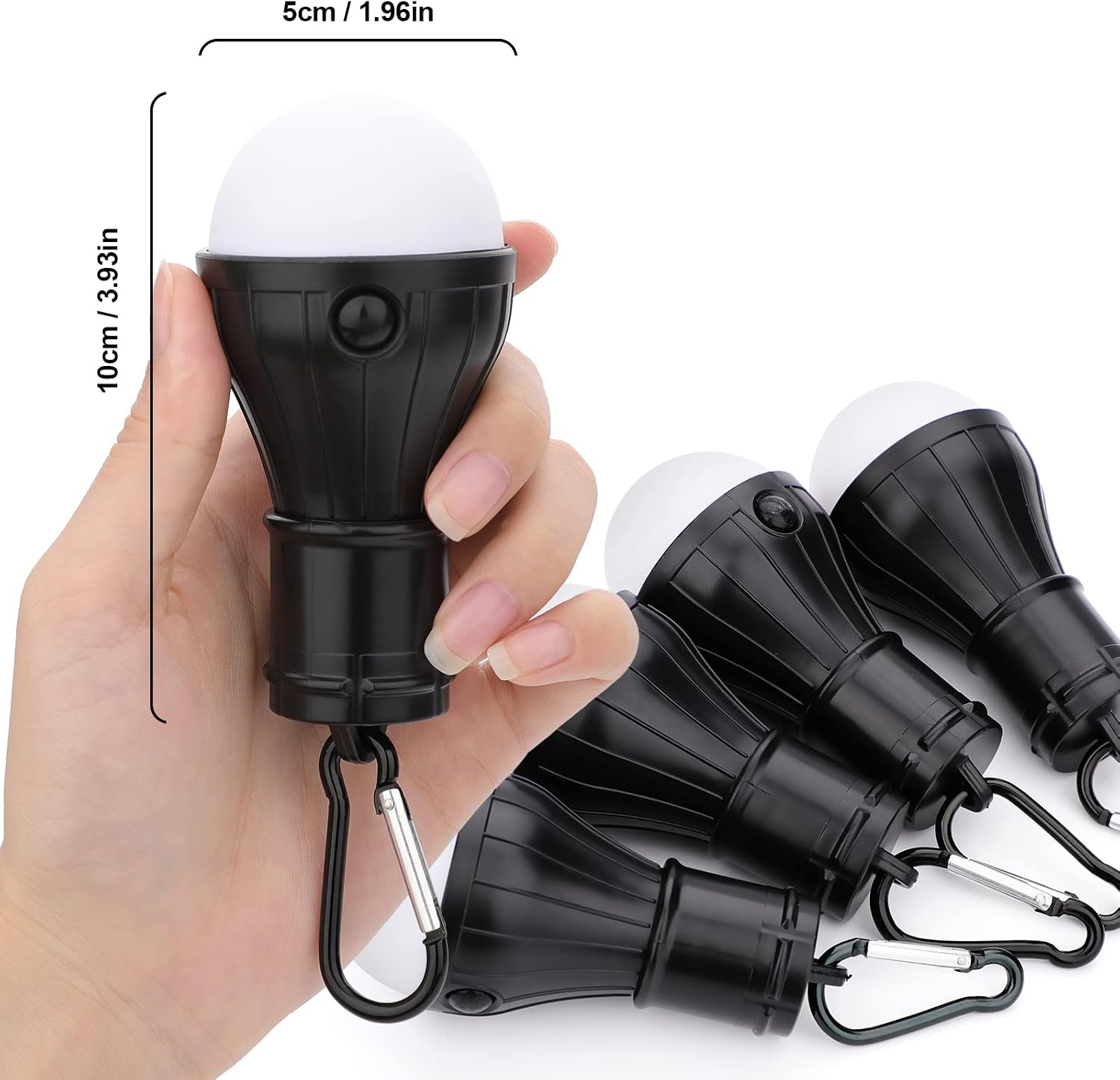 Campinglampe LED mit Karabiner 4er Set wasserdicht Zeltlampe Rucksacklampe