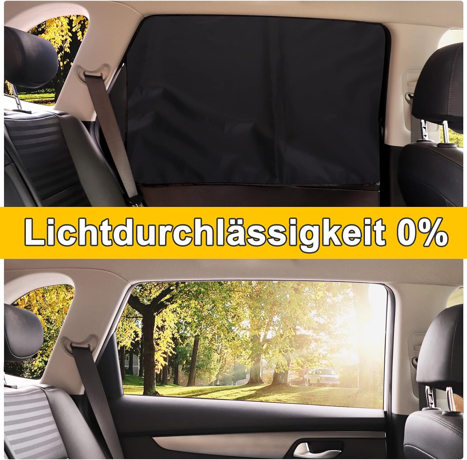 Lechin Sonnenschutz magnetisch Auto Vorhang 2er Set fuer Seiten- und Heckscheibe