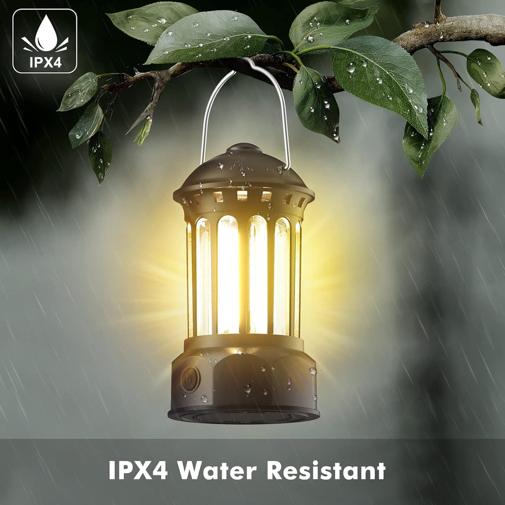 WARMTUYO LED Campinglampe 2er Set batteriebetrieben dimmbar IPX4 Retro