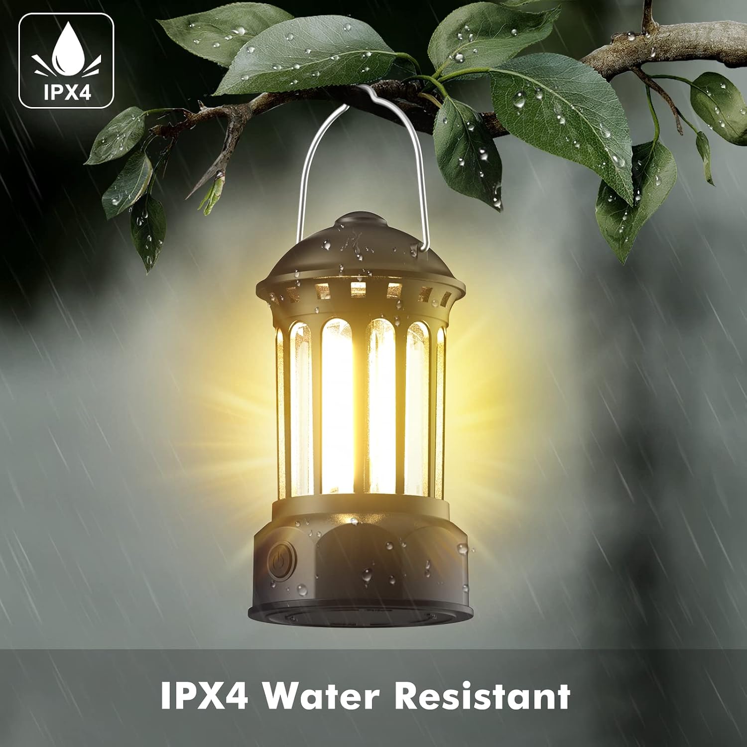 WARMTUYO LED Campinglampe 2er Set batteriebetrieben dimmbar IPX4 Retro