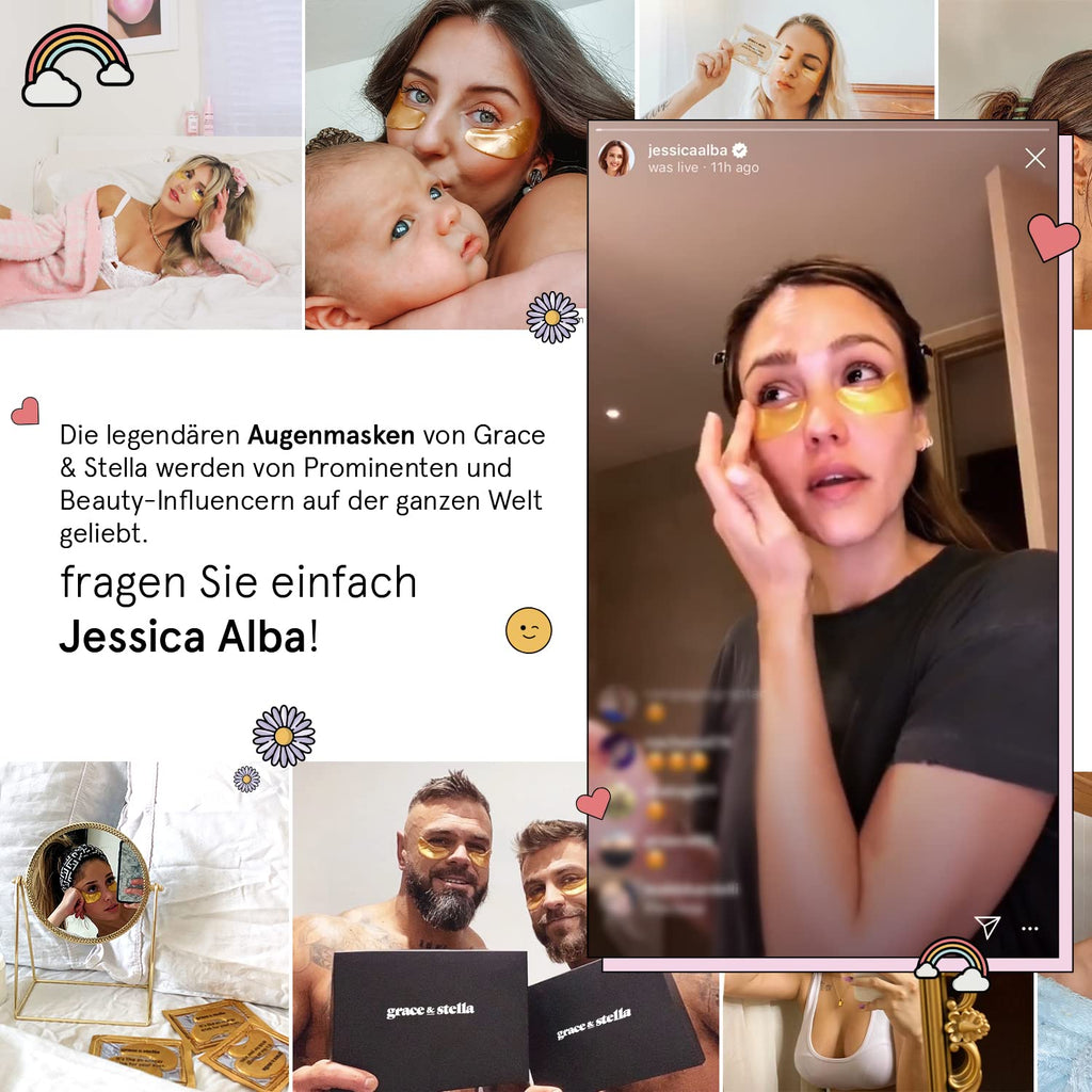 Grace & Stella Gel Augenpads 48 Paare gegen Augenringe Traenensaecke Falten