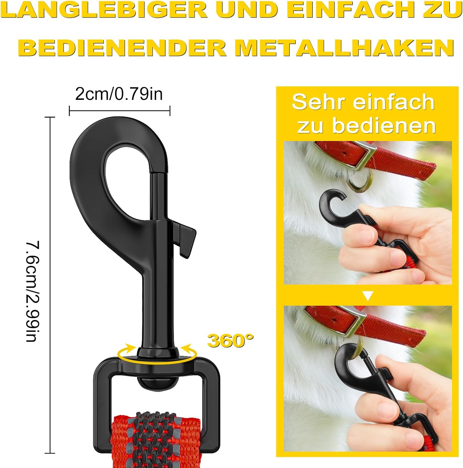 XXBEN Reflektierende Hundeleine gummiert Nylon mit Griff 15mm-20mm 1–3 m
