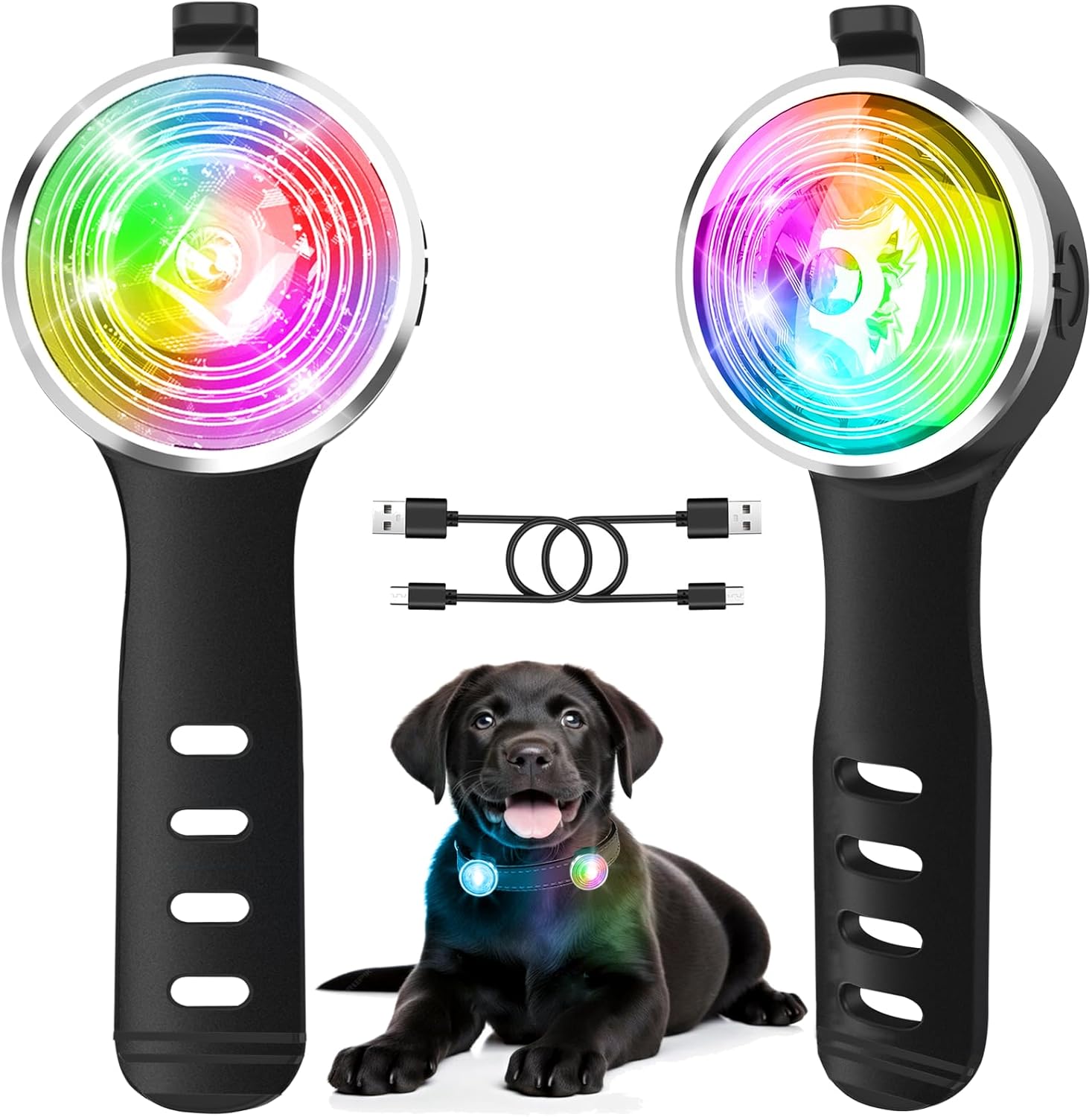 Tubasion Hundelicht LED mit 8 Modi, aufladbar, IP66 wasserdicht, Silikonband