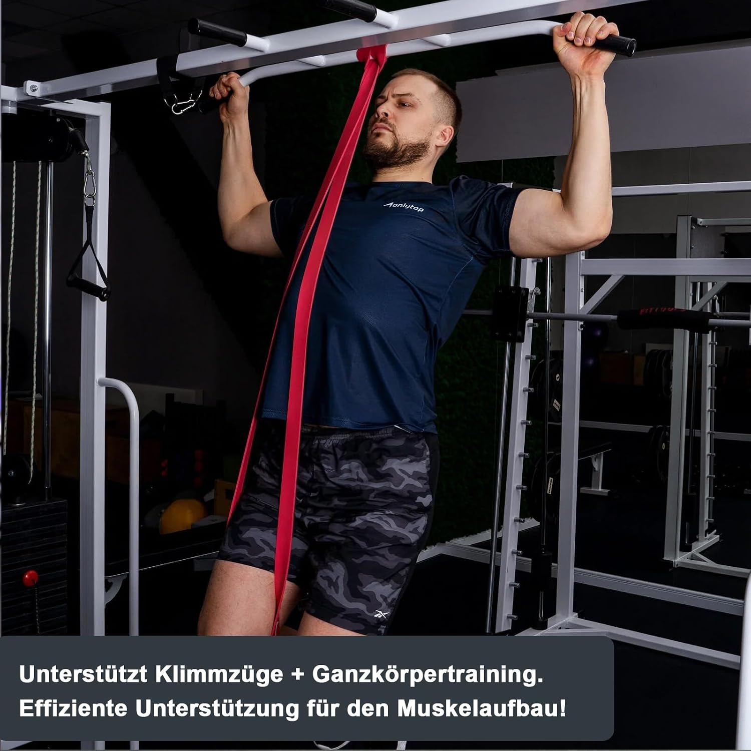 SURFOU Fitnessbaender Set 4 Widerstandsstufen mit Tueranker und Griffen