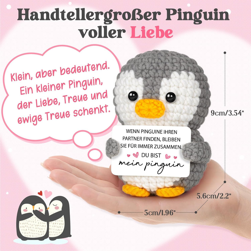 Mini Pinguin Pocket Hug Kuscheltier 'Ich liebe dich' Geschenk Paare