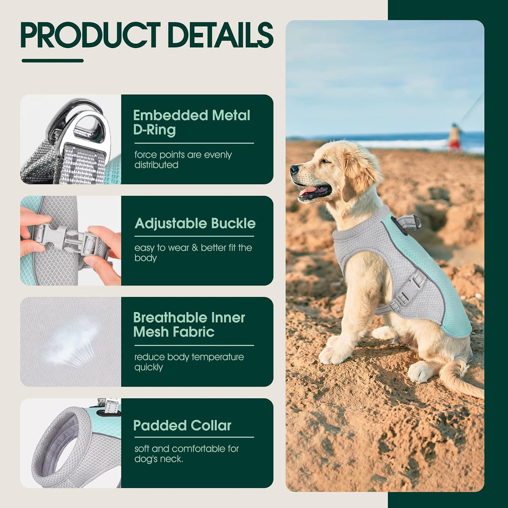 Kuoser Kuehlweste Hund verstellbar reflektierend 48cm-110cm Sommer Outdoor