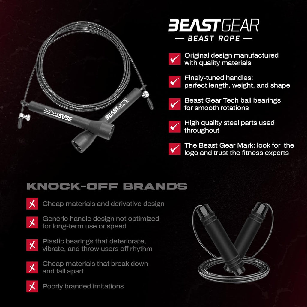 Beast Gear Speed Springseil verstellbar Stahl-Fitnessseil fuer MMA HIIT