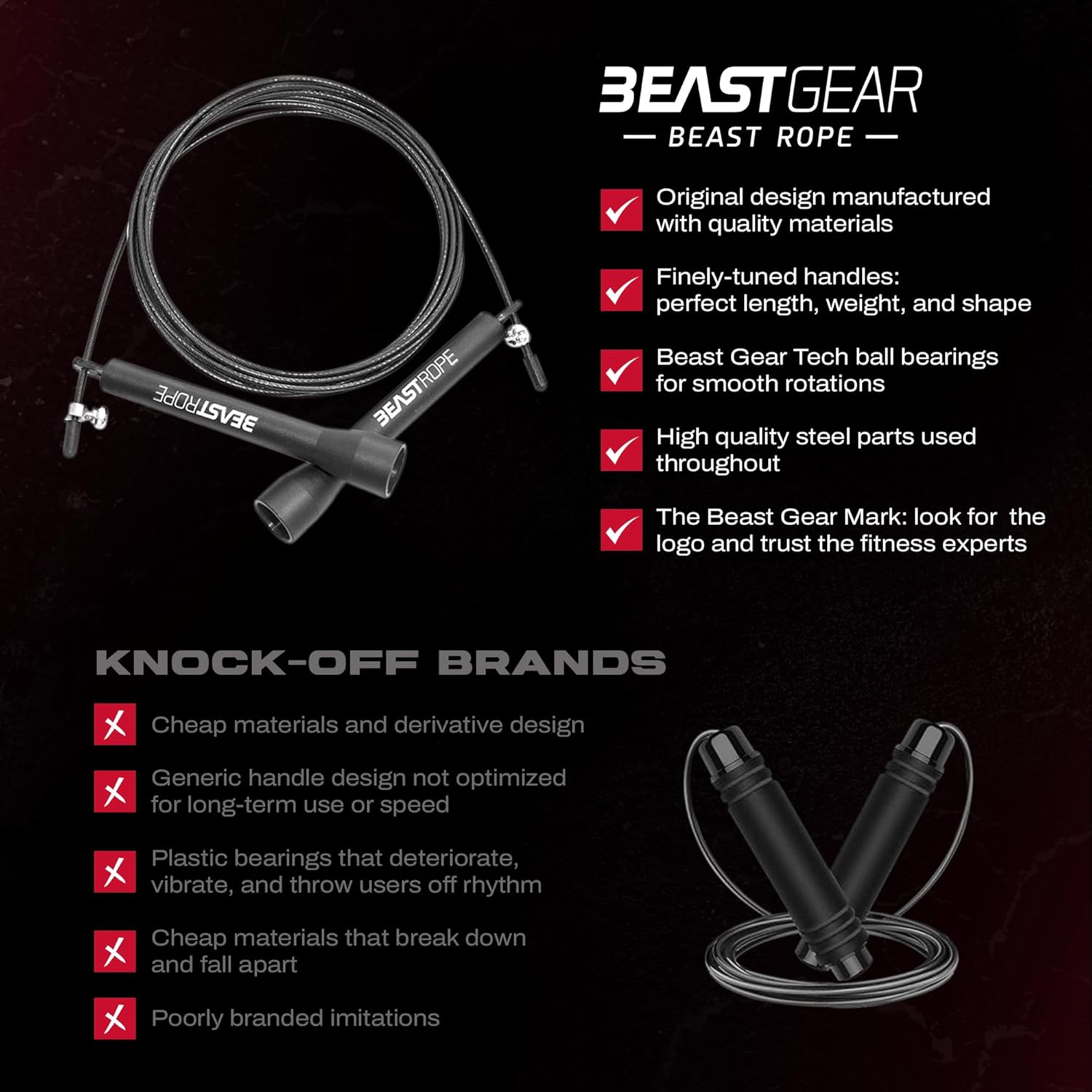 Beast Gear Speed Springseil verstellbar Stahl-Fitnessseil fuer MMA HIIT