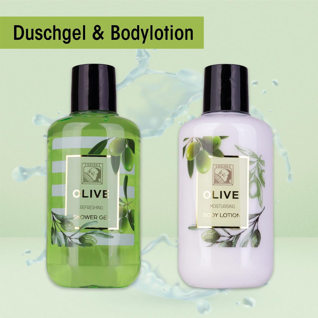 Accentra Duschset Olive 4-teilig Damen Geschenkbox Wellnesspflege