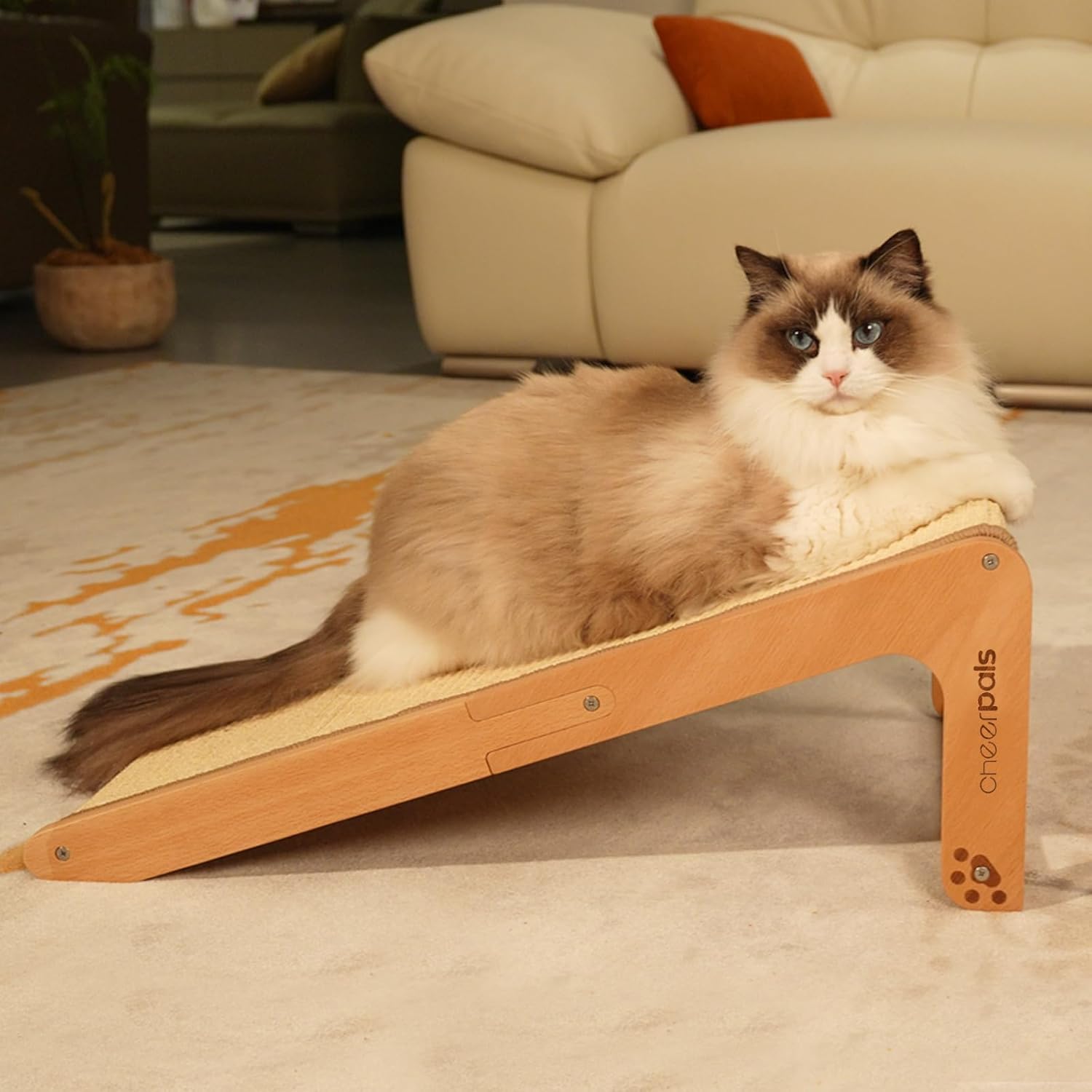 Cheerpals Sisal Kratzbrett L Form Kratzmöbel Holz 63cm Katze
