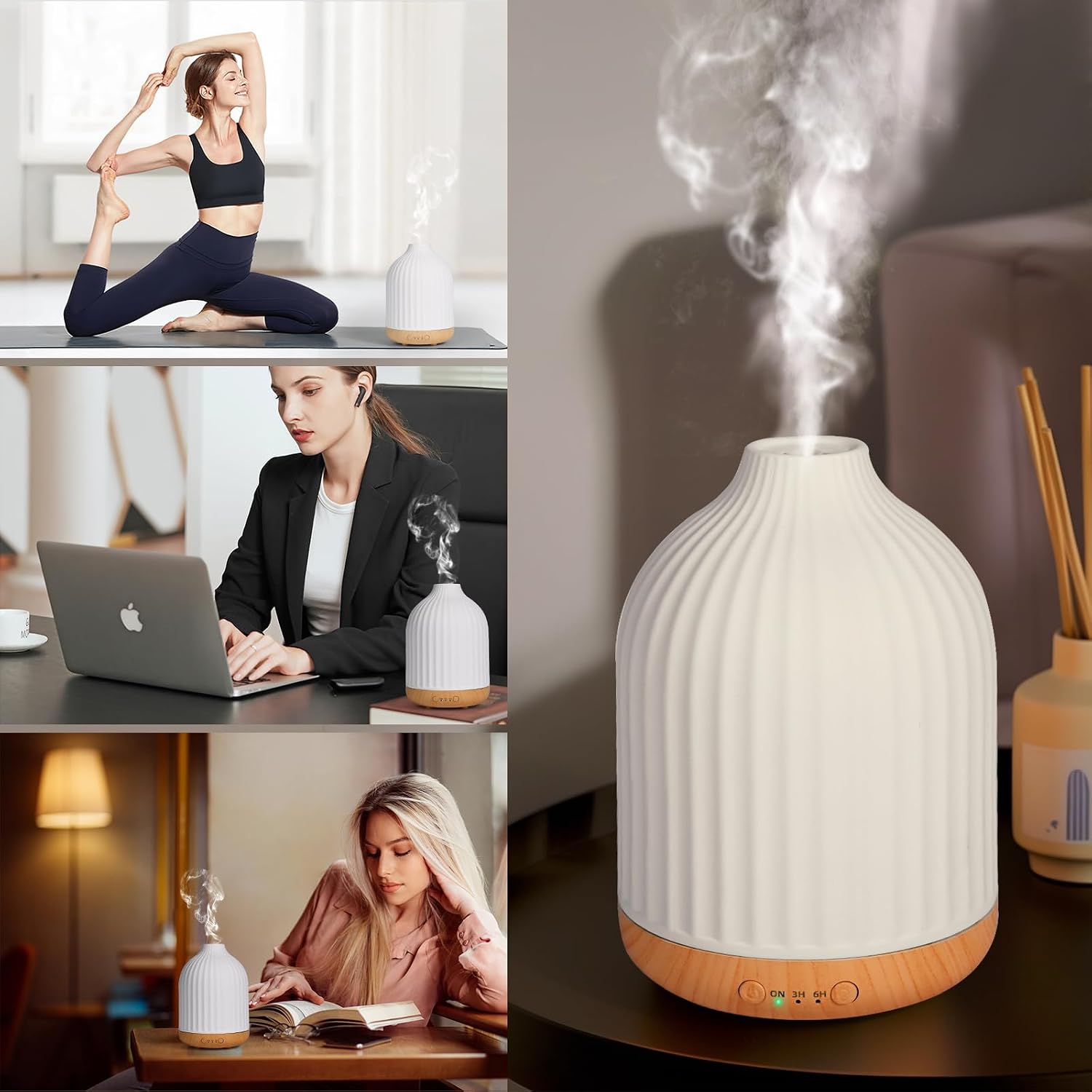 Ultraschall Aroma Diffuser 250 ml Duftdiffusor Luftbefeuchter Weiss