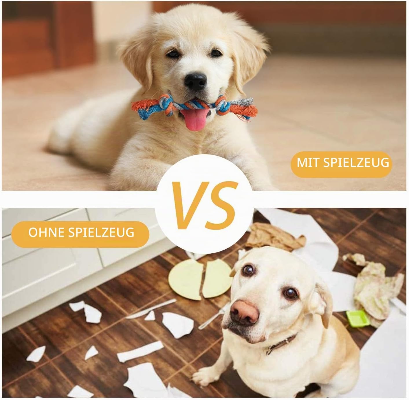 Hundespielzeug Set 7 Teile Kauspielzeug Quietschspielzeug Kuh für Welpen