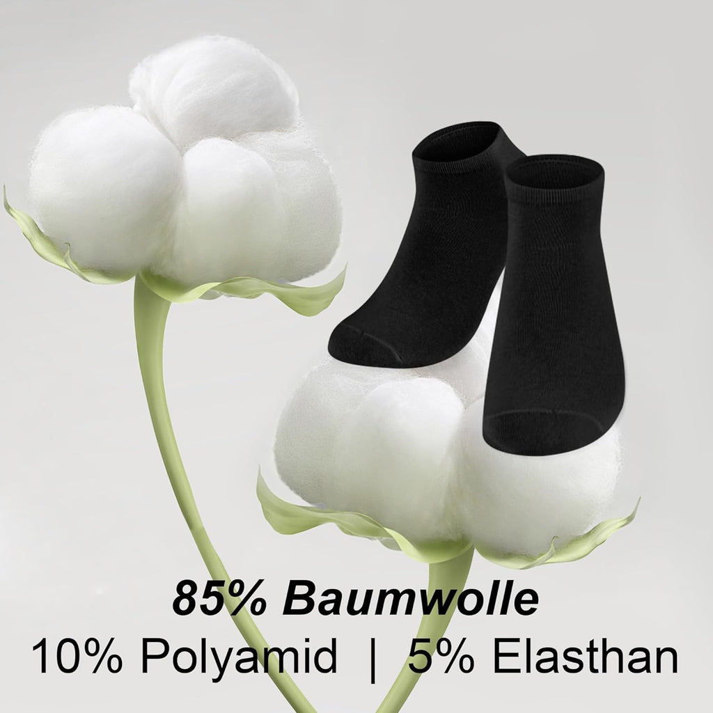 12 Paar Sneakersocken Kurz Unisex Baumwolle Groessen
