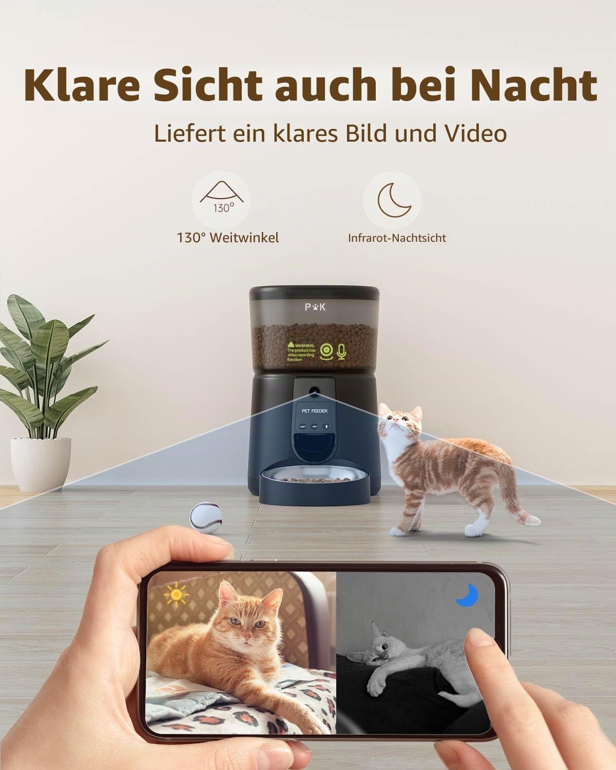 PUPPY KITTY Futterautomat mit WiFi App Steuerung und Sprachaufzeichnung