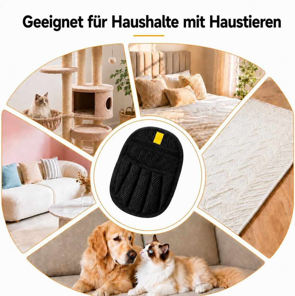 Tierhaarentferner Handschuh 2er Set elektrostatisch für Hund Katze