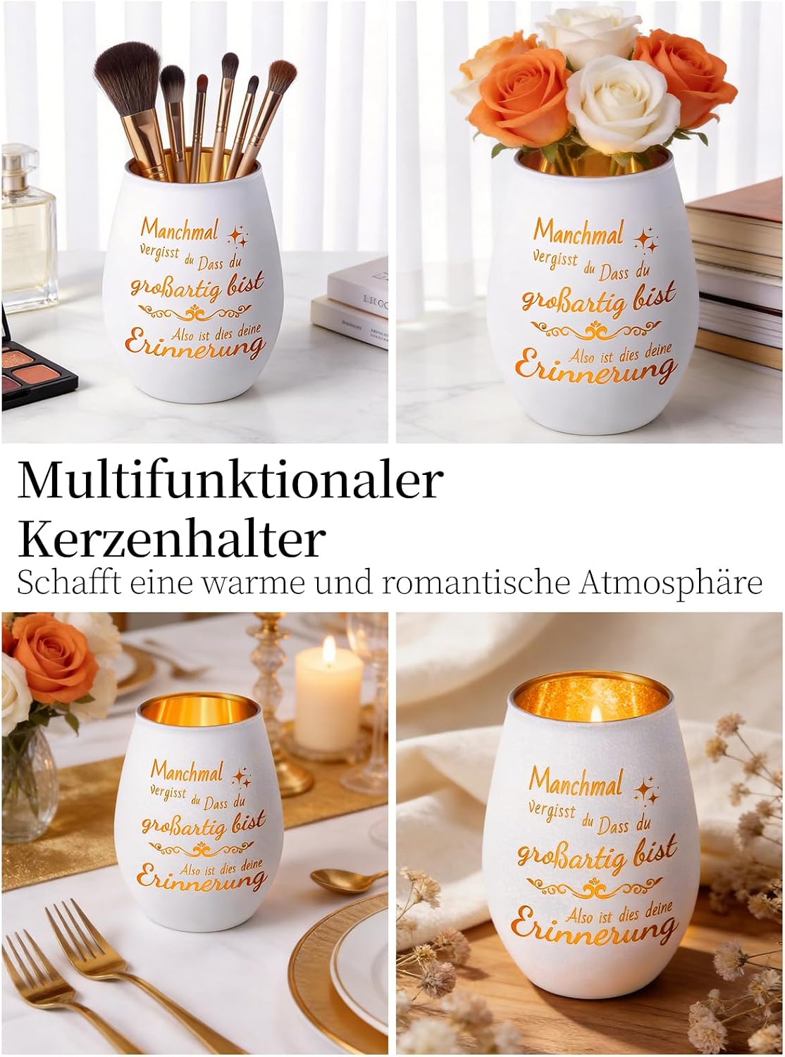 Windlicht mit Gravur verschiedene Farben Glas Windlichter Spruch Geschenk fuer Fr