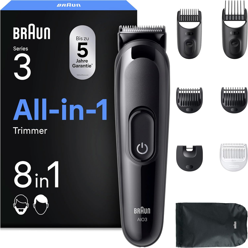 Braun Series 3 Multigroom 8in1 Bart- und Haarschneider Akku 50 Min