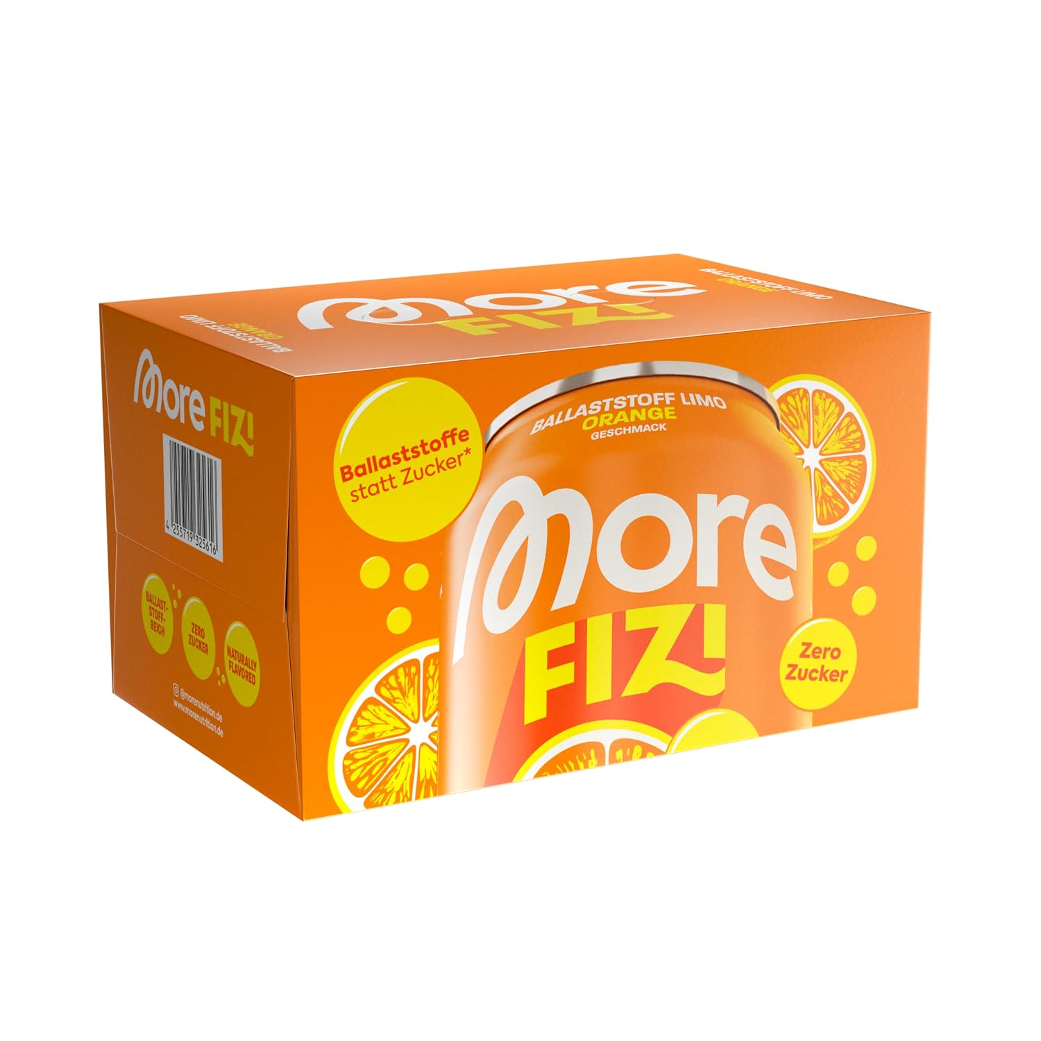 MORE Fizi White Peach Ballaststoff-Limonade Ballaststoffe 6er Pack
