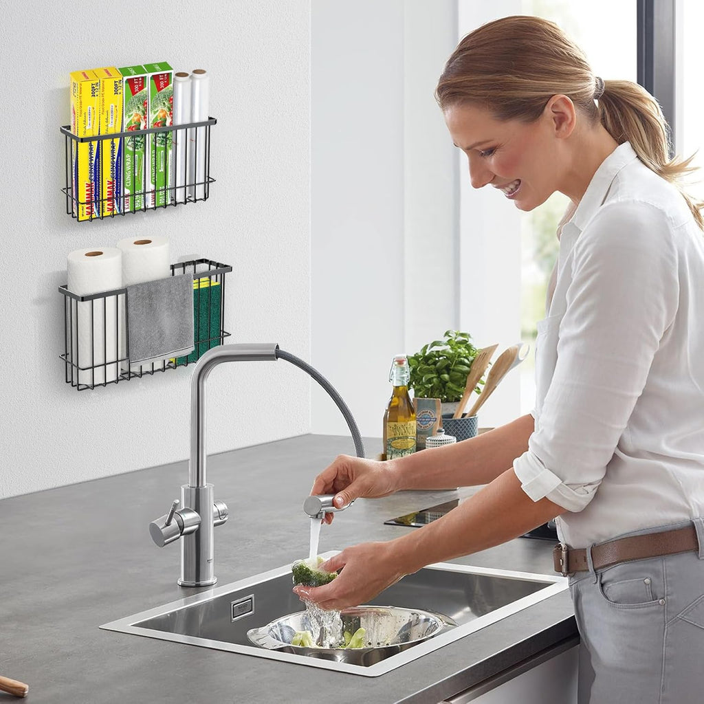 Schranktuer Organizer 2er Set selbstklebend Kueche Bad Aufbewahrungsbox