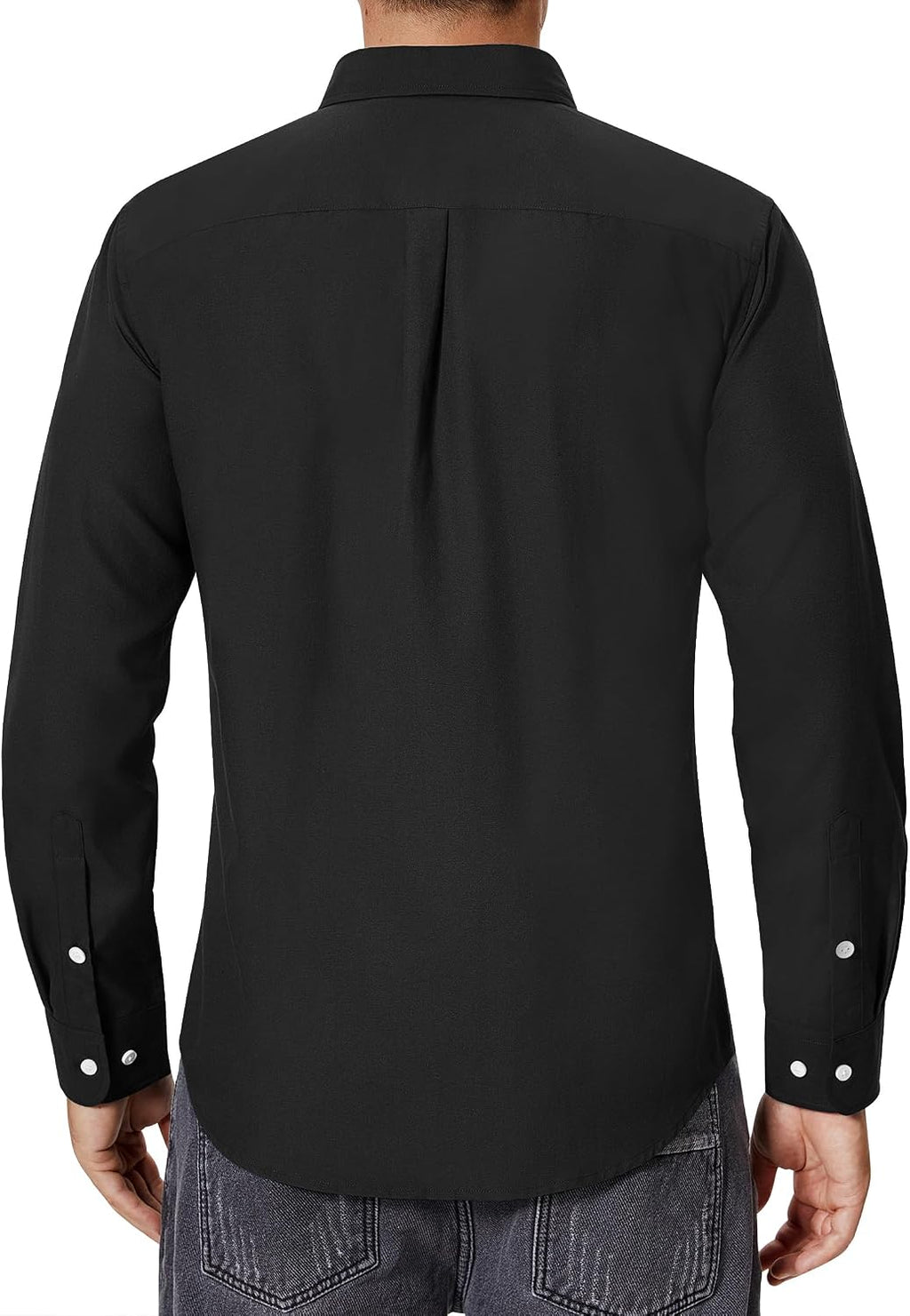 Siliteelon Herren Oxford Hemd Langarm 100% Baumwolle buegelfrei S-5XL